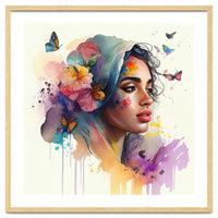 Watercolor Floral Arabian Woman #1