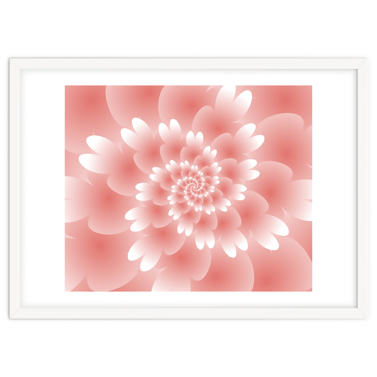 Abstract Orange Spiral Feather 3D ART