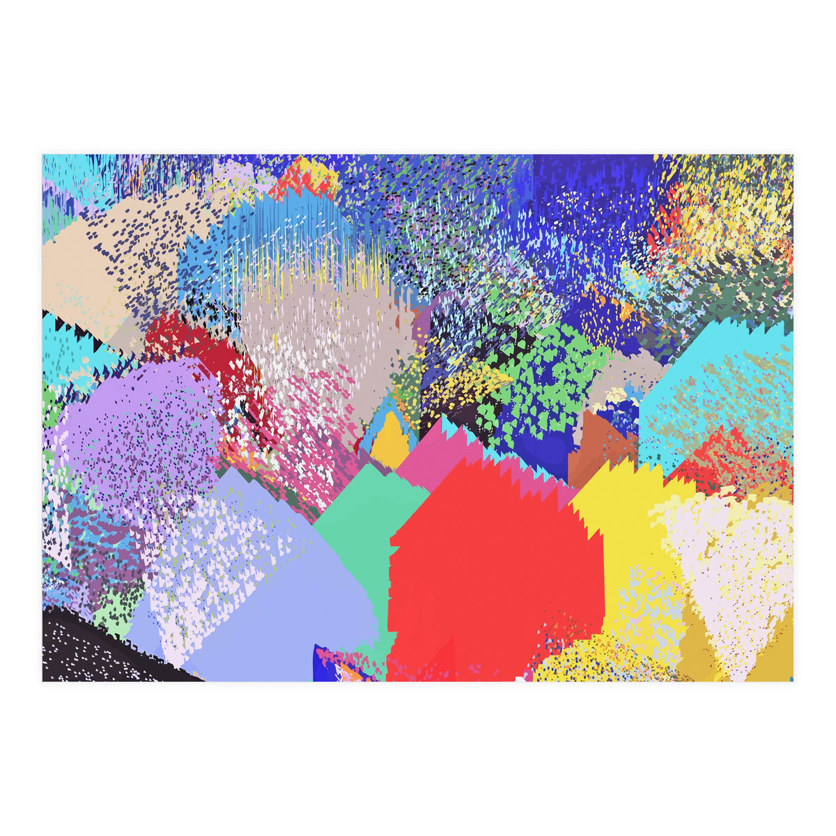 Modern Life, Abstract Contemporary Graphic Design, Eclectic Colorful Shapes (Print Only)