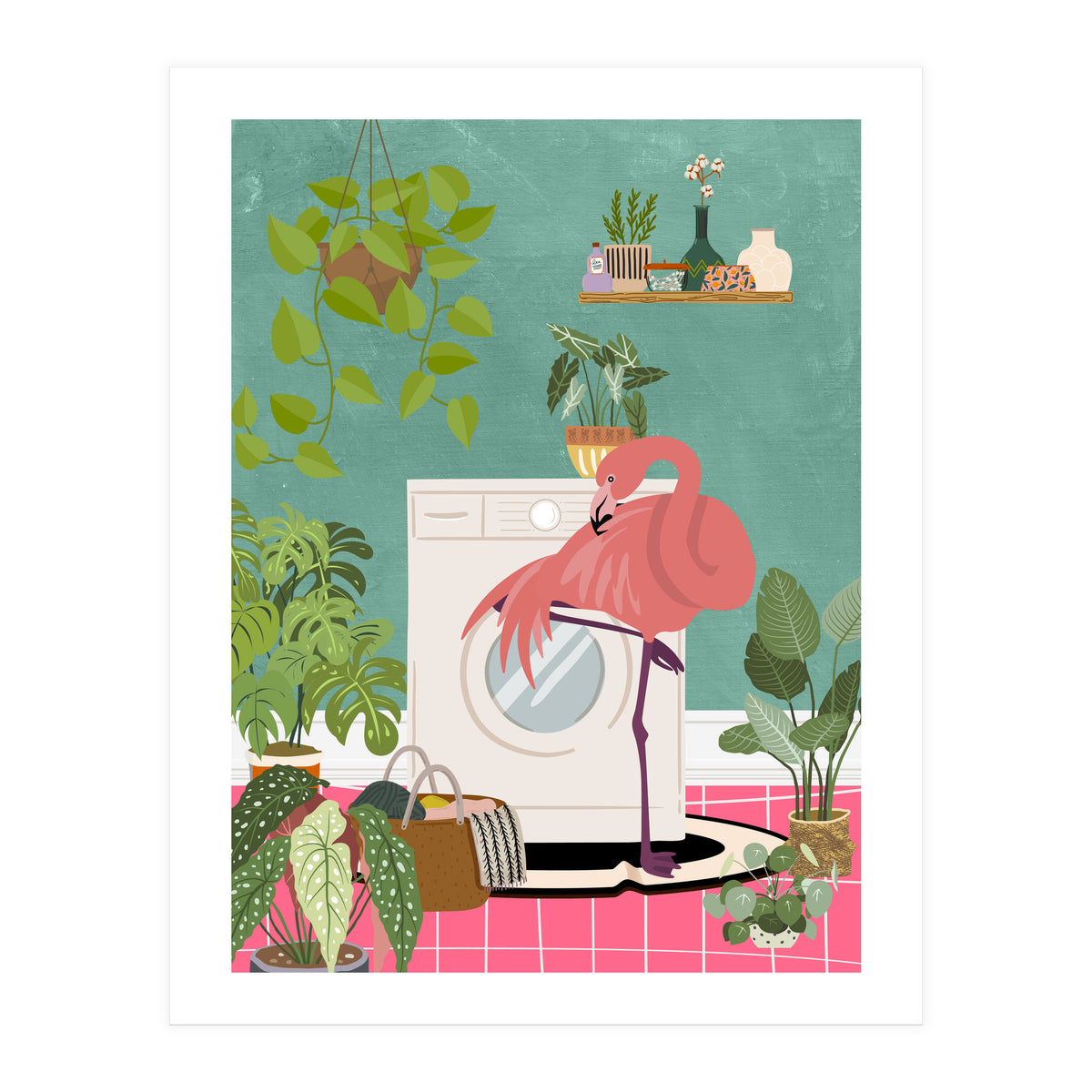 Flamingo in My Laundry Room (Print Only)