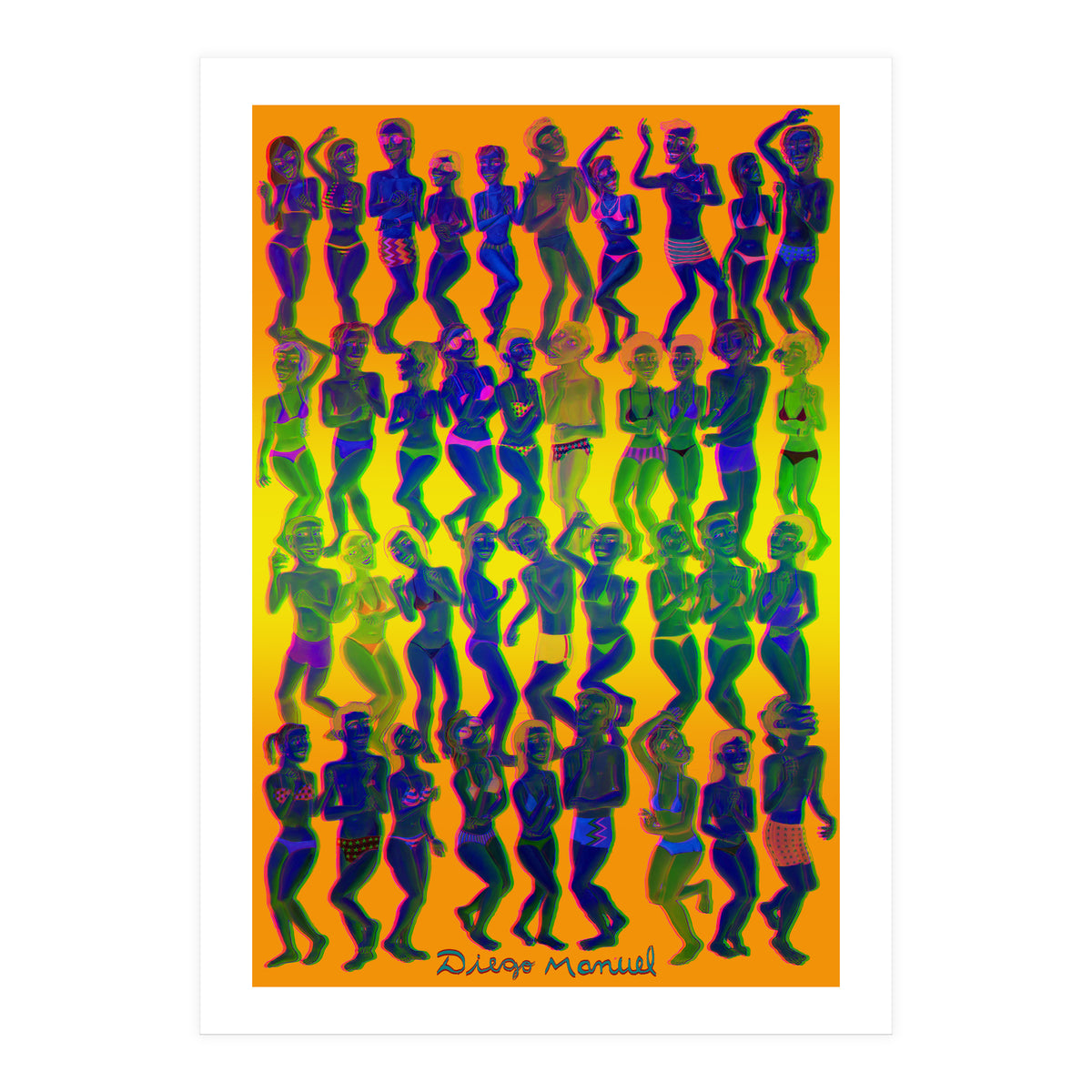 Bailando En La Playa 3d 4 (Print Only)