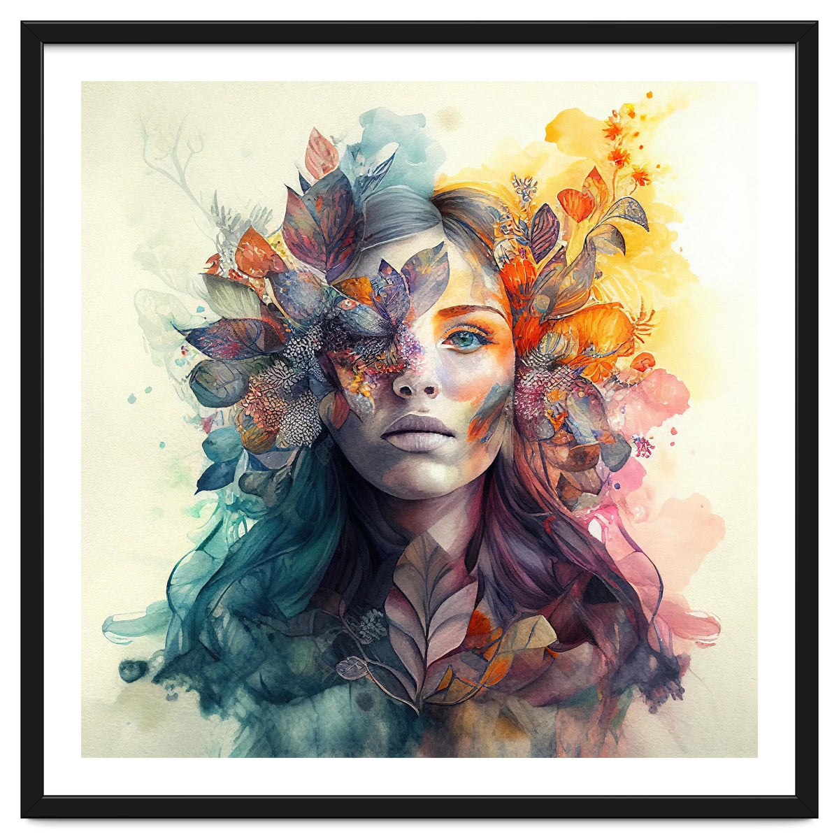 Watercolor Tropical Woman #3