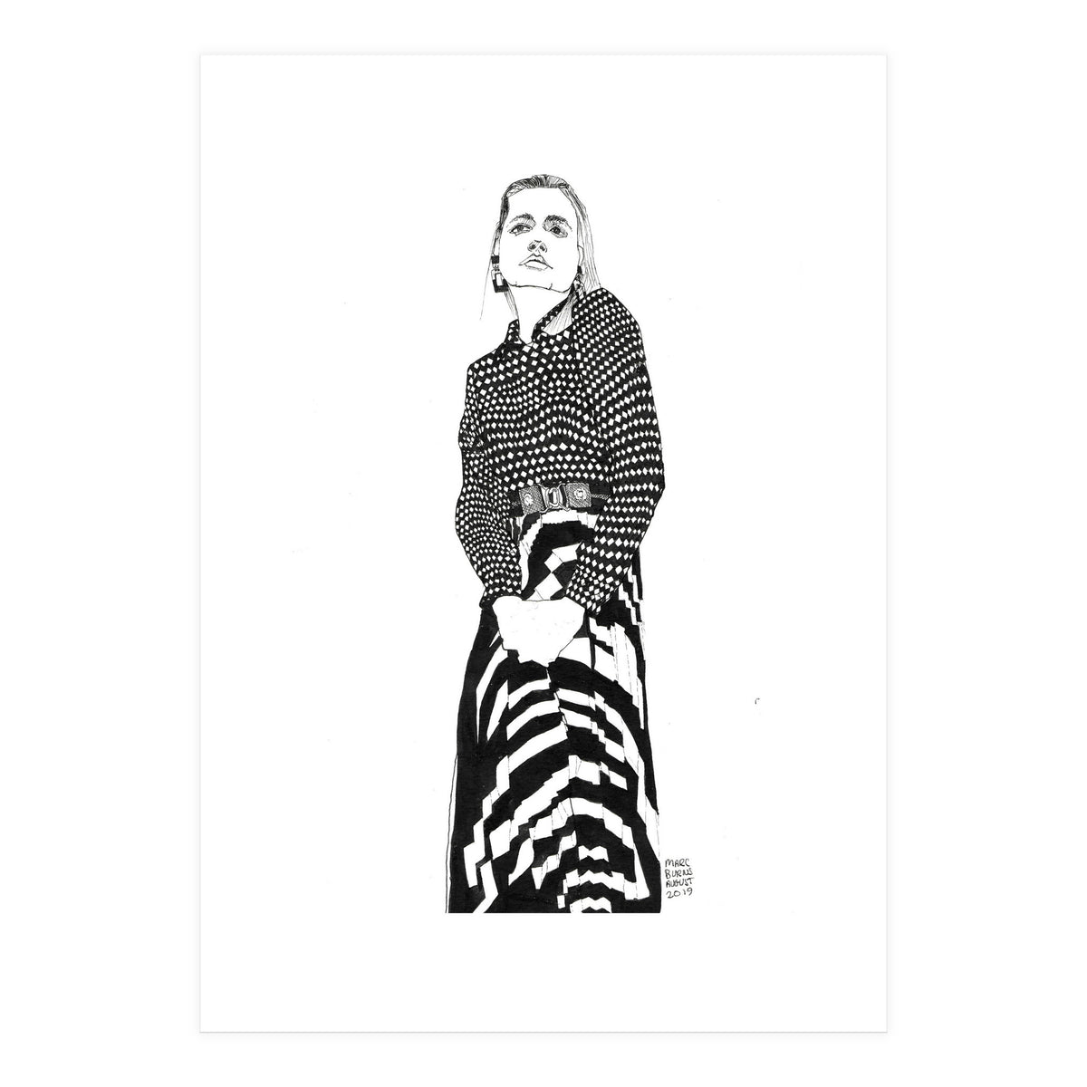 Untitled #40 - Woman in striped skirt (Print Only)
