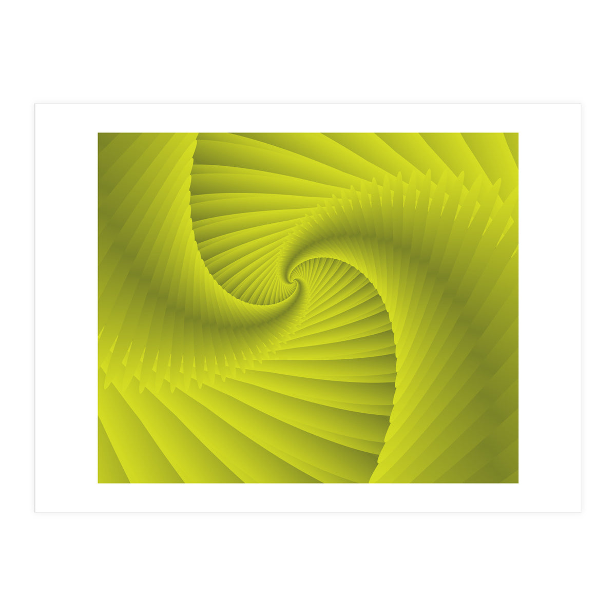 Spiral Fractal Green Art (Print Only)