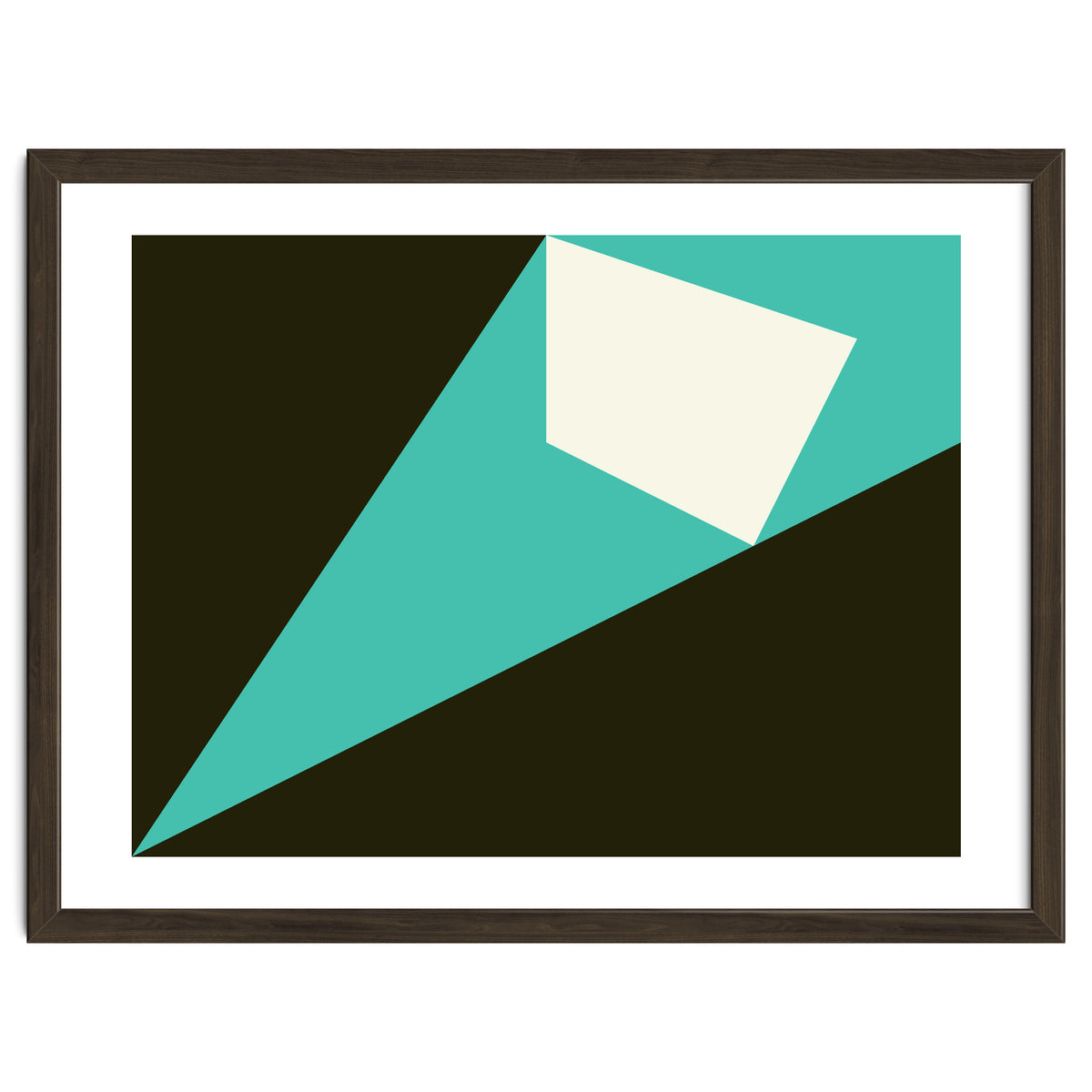 Geometric Shapes No. 72 - turquoise, white & black