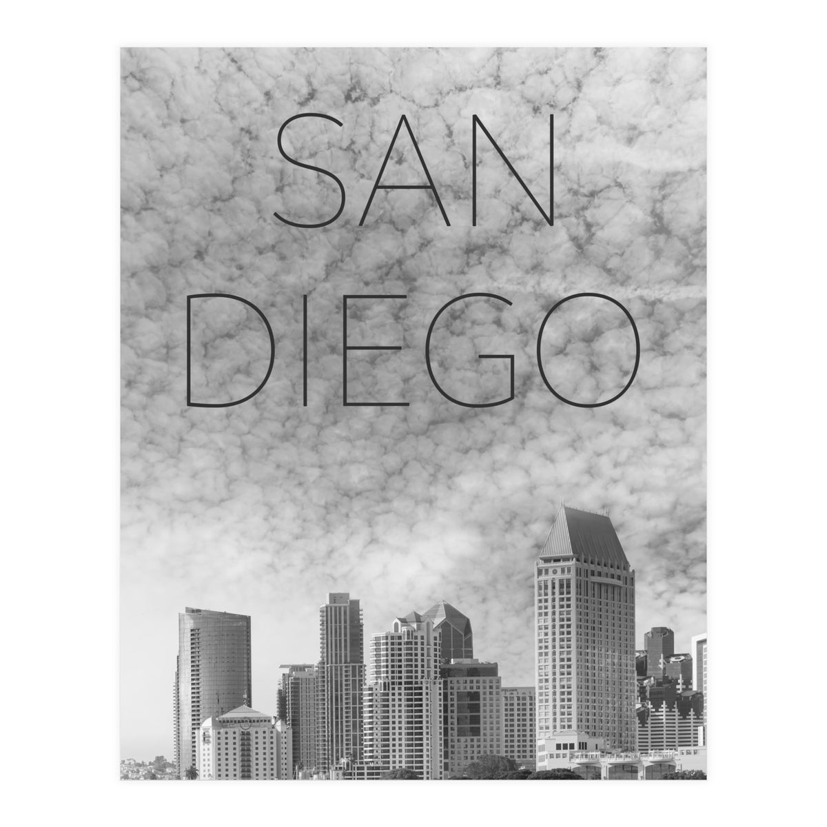 SAN DIEGO Skyline | Text (Print Only)