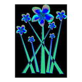 Blue flowers on black. (Print Only) thumbnail