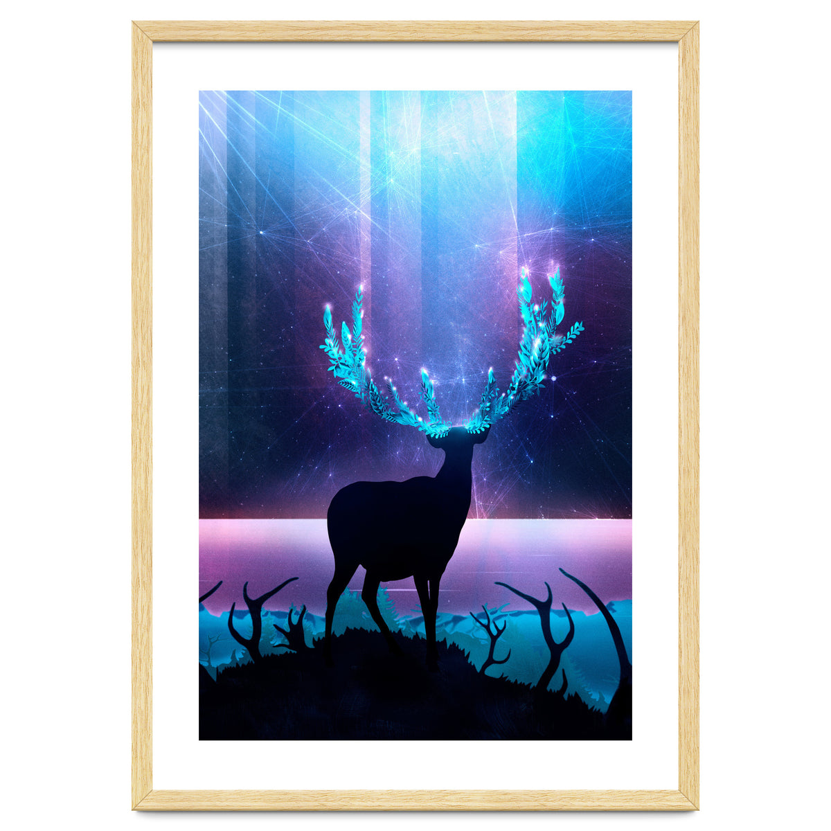 Greenery Deer - Sterling Magenta