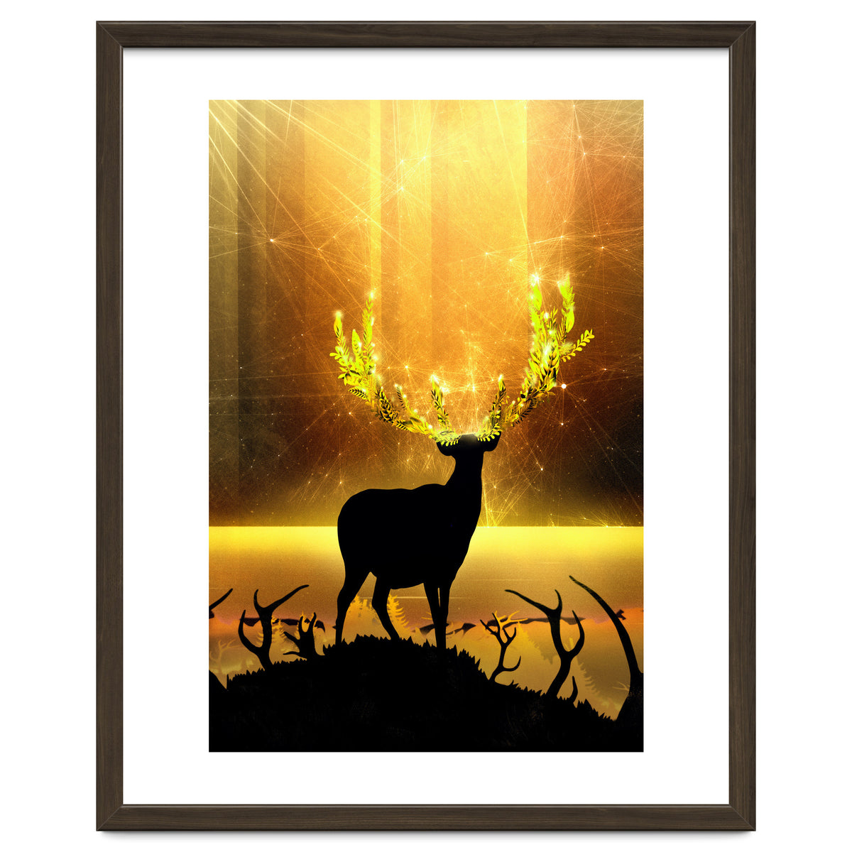 Greenery Deer Golden Sun
