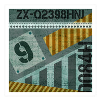 Abstract Industrial Slate And Stripes (Print Only)