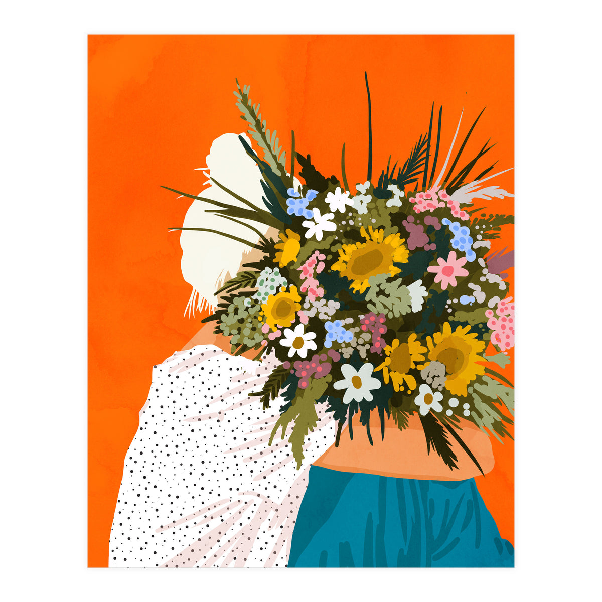 Happiness Is To Hold Flowers In Both Hands (Print Only)