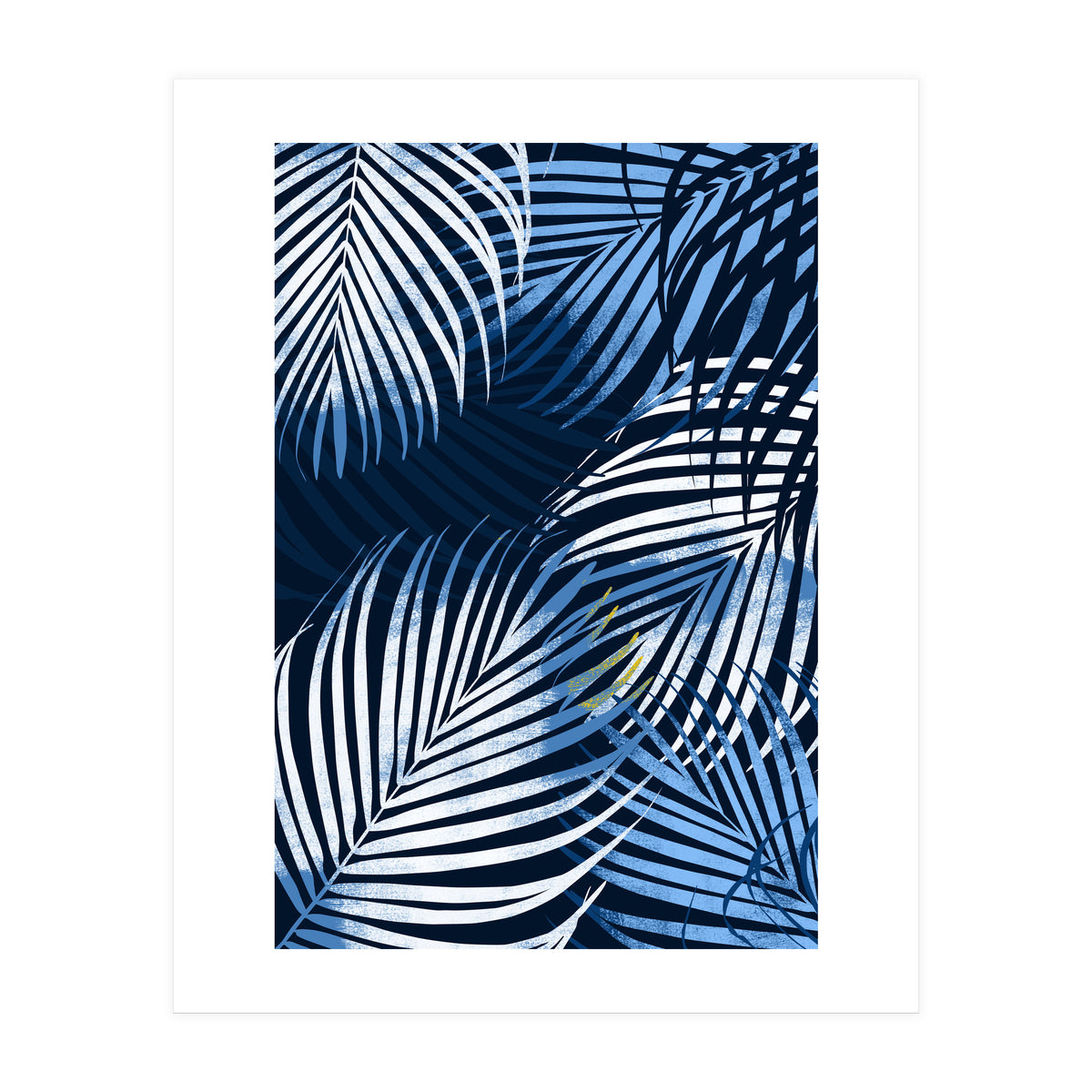 Palm Leaves Blue  (Print Only)