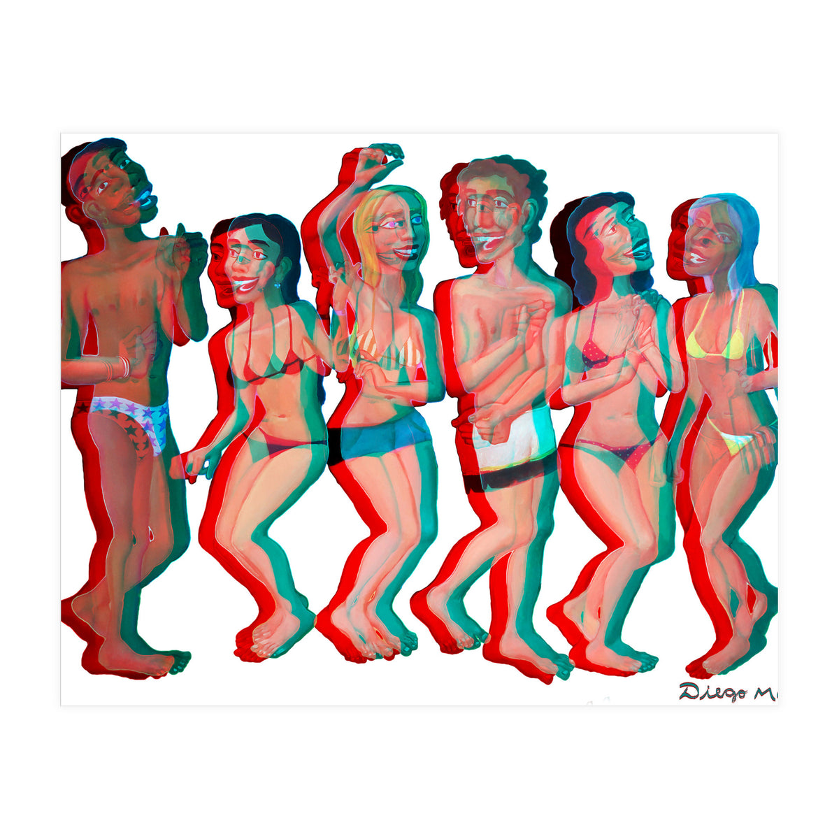 Fiesta En La Playa 4 3d 2 (Print Only)