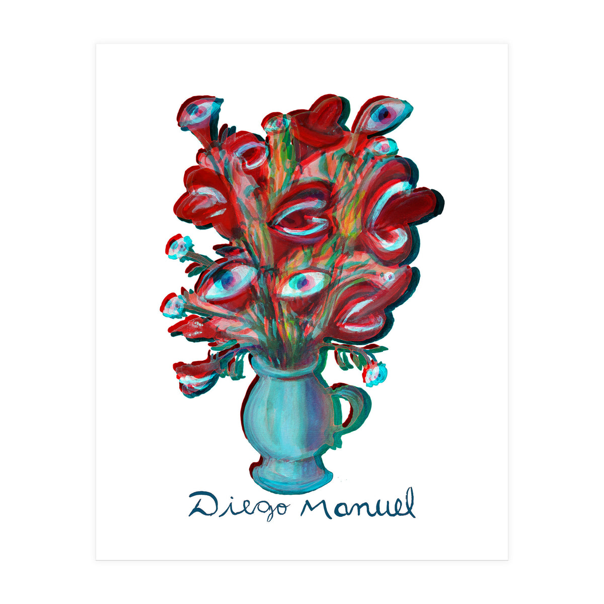 Flores Y Ojos 3d (Print Only)
