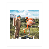 Alternate Reality, Surrealism Digital Photography, Space Flamingo Astronaut Collage (Print Only) thumbnail