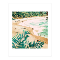 Beach Weekend | Pastel Ocean Sea Tropical Travel | Scenic Sand Palm People Boho Vacation (Print Only)