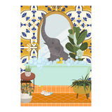 Elephant Bathing in Moroccan Style Bathroom (Print Only) thumbnail