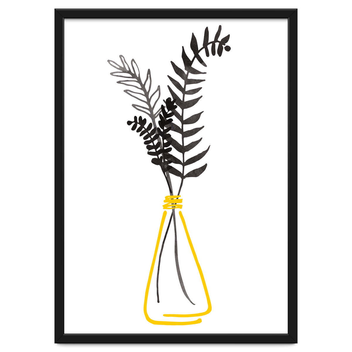 Black Watercolor Bouquet