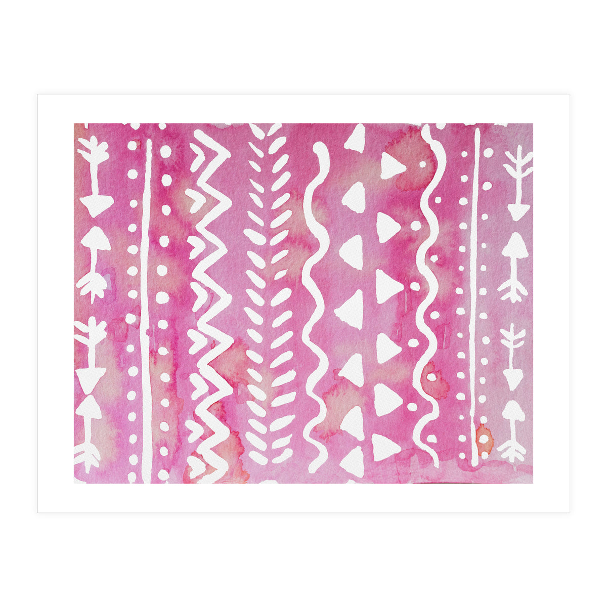 Abstract boho tribal pattern in pink (Print Only)