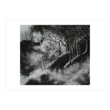 Black and White Forest in Clouds (Print Only) thumbnail