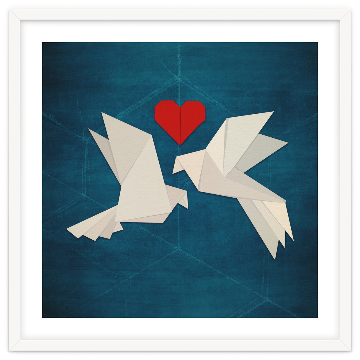Origami love birds
