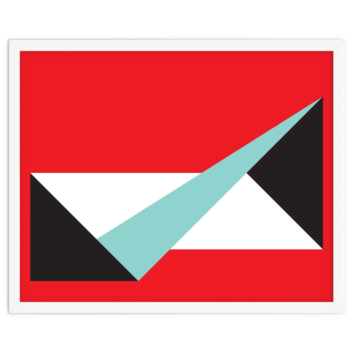 Geometric Shapes No. 49 -  teal, black & red