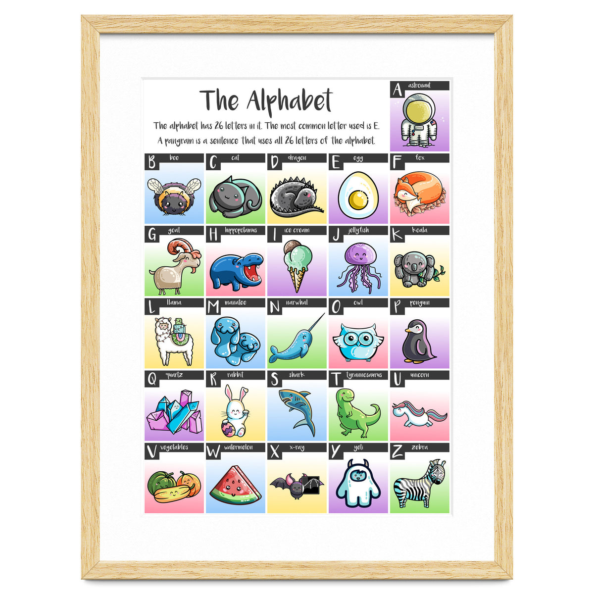 The Alphabet in Kawaii Cute Style