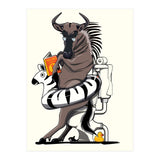 Wildebeest on the toilet, Funny Bathroom Humour (Print Only) thumbnail