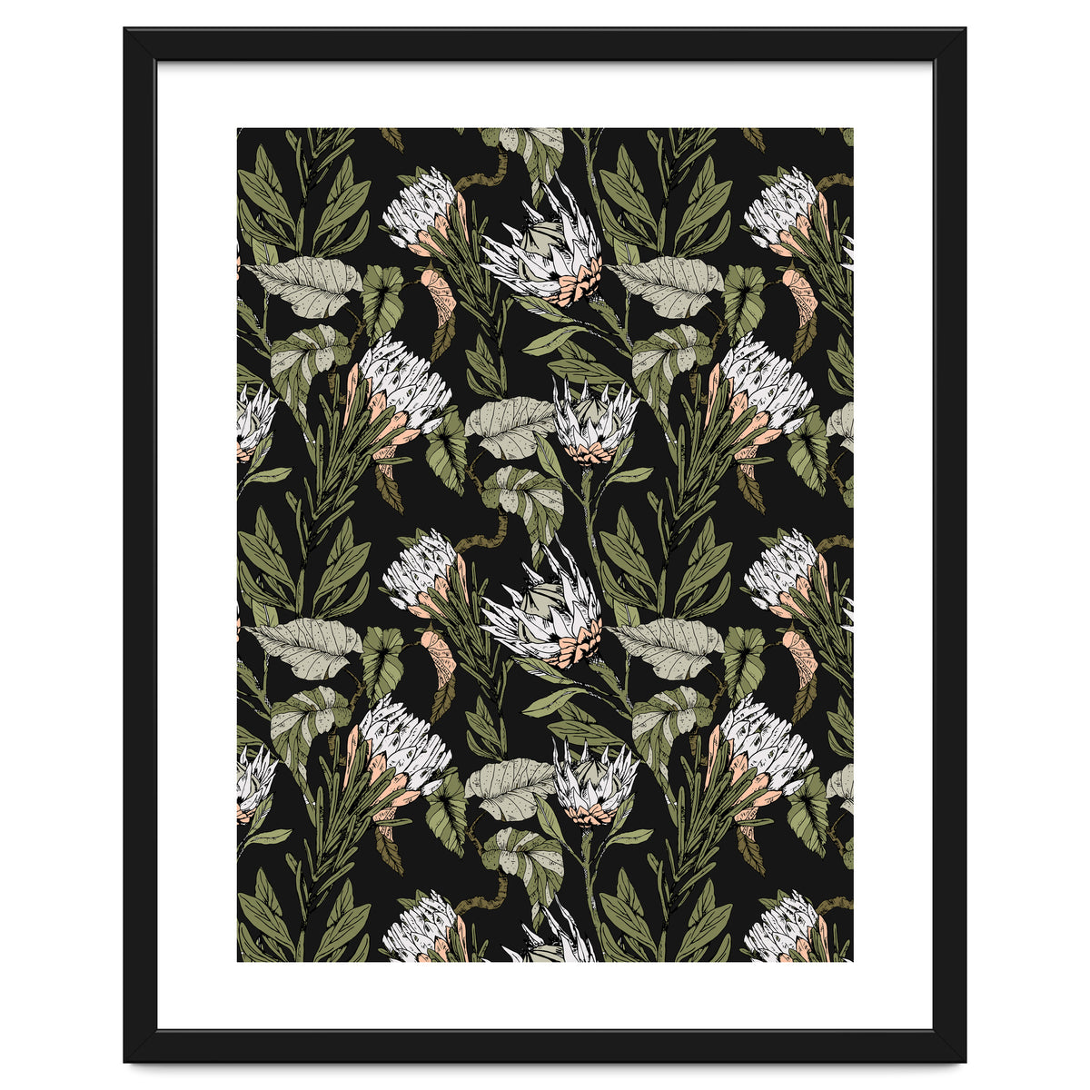 Dark pattern botanical boho