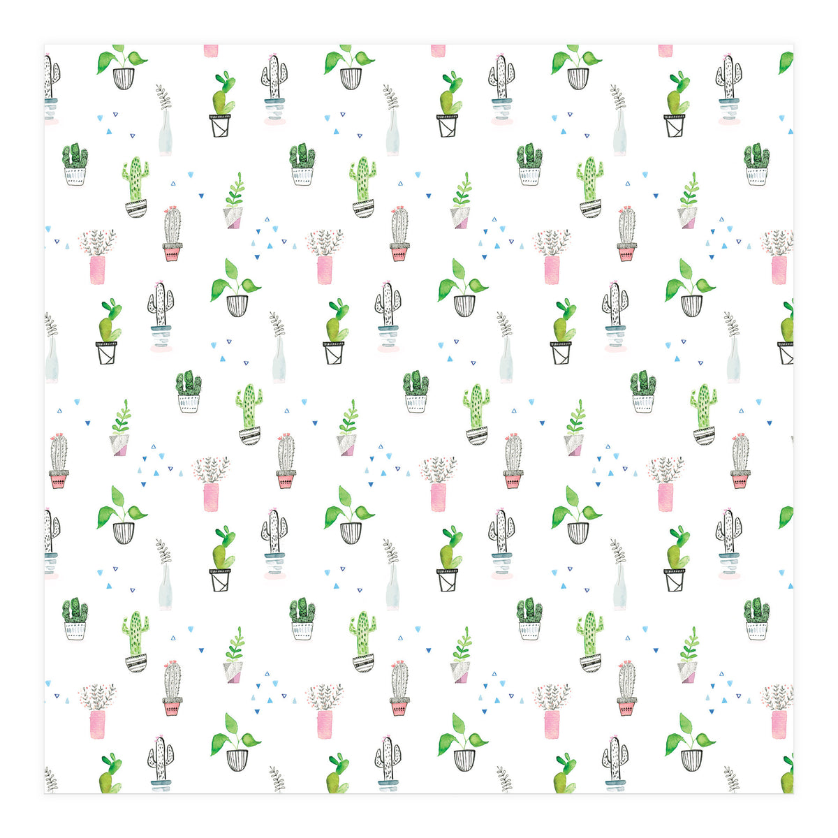Cacti and plants pattern (Print Only)