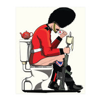 British Army Soldier on the Toilet, funny bathroom humour. (Print Only)