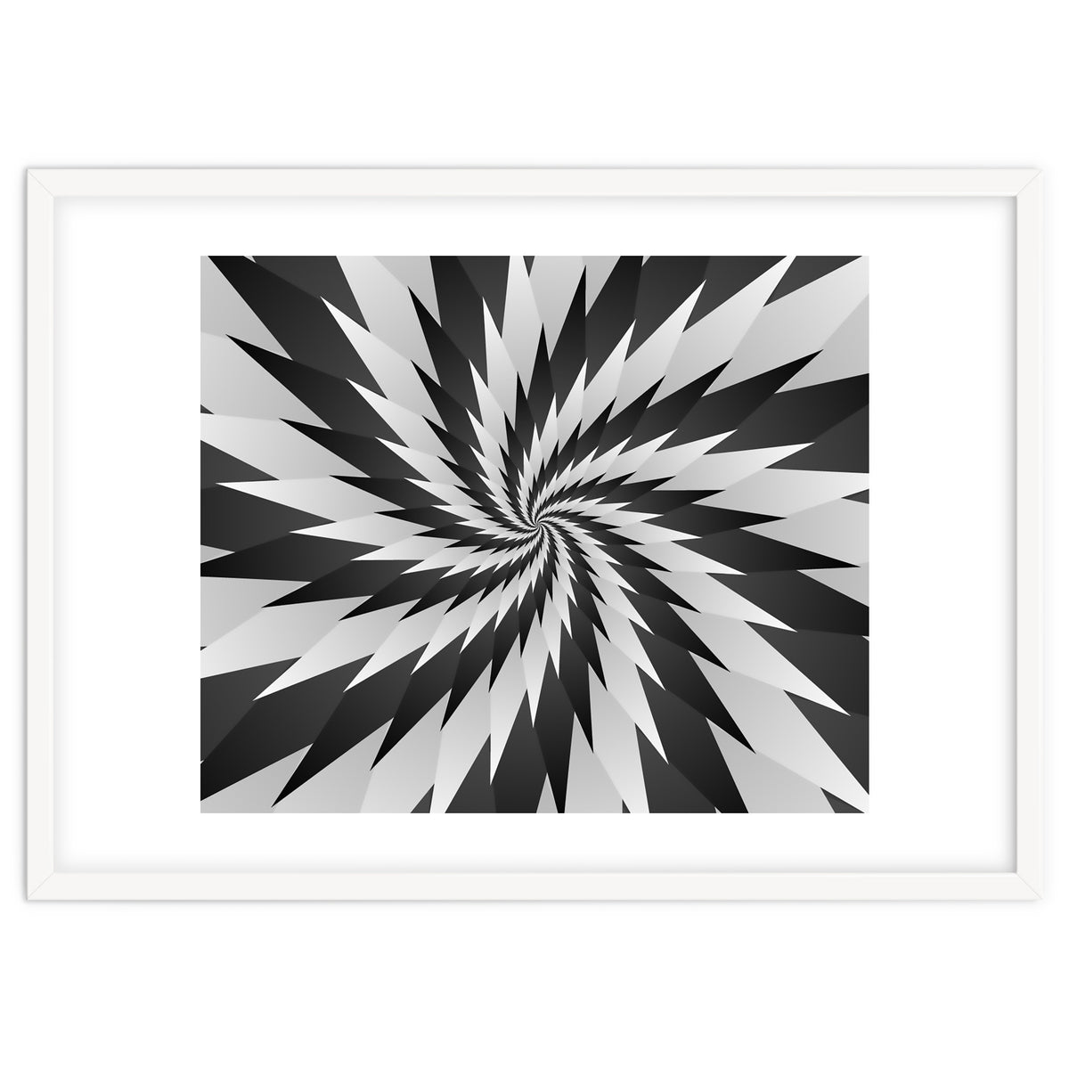 3D Abstract Swirl Monochrome Art