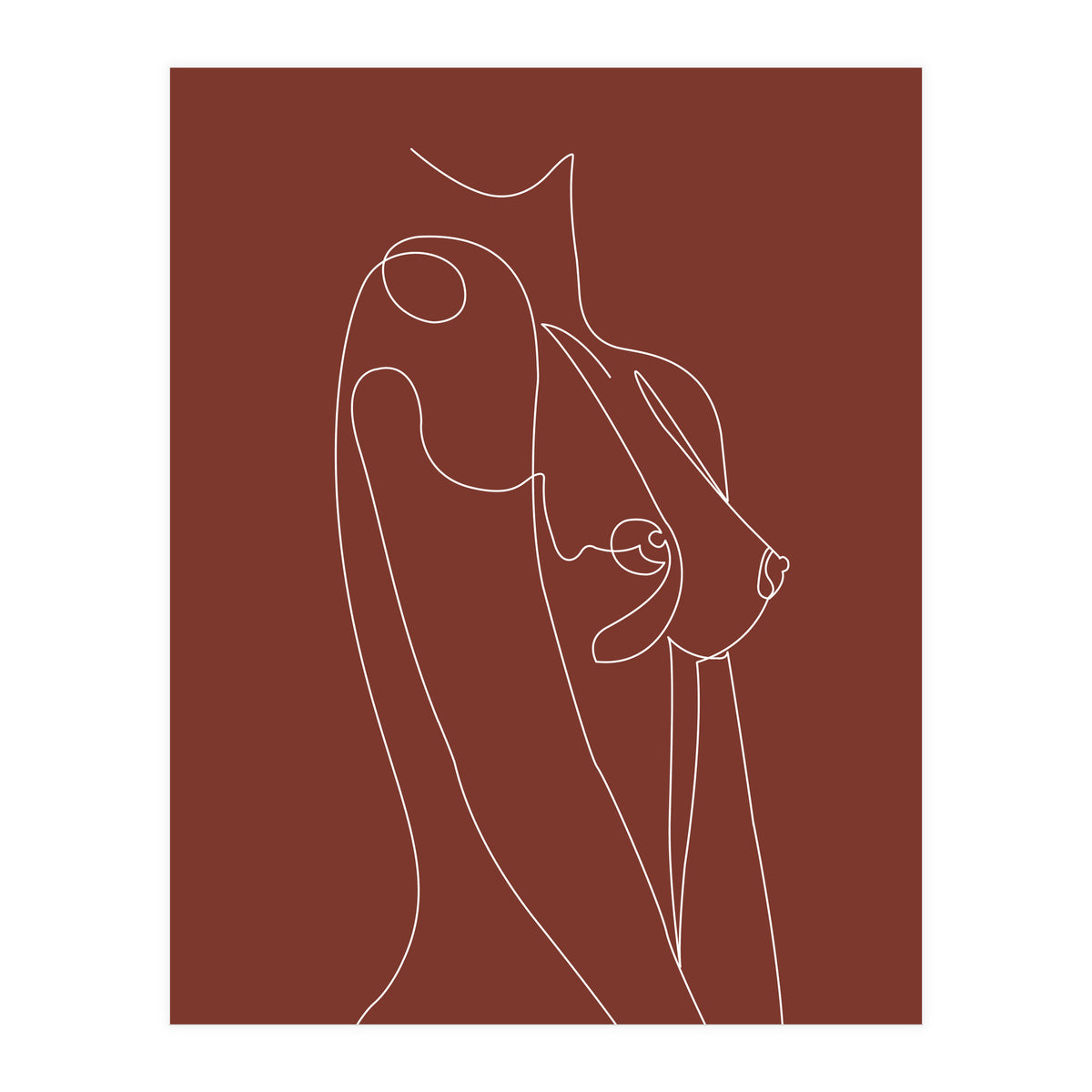 Female chest line-brown (Print Only)