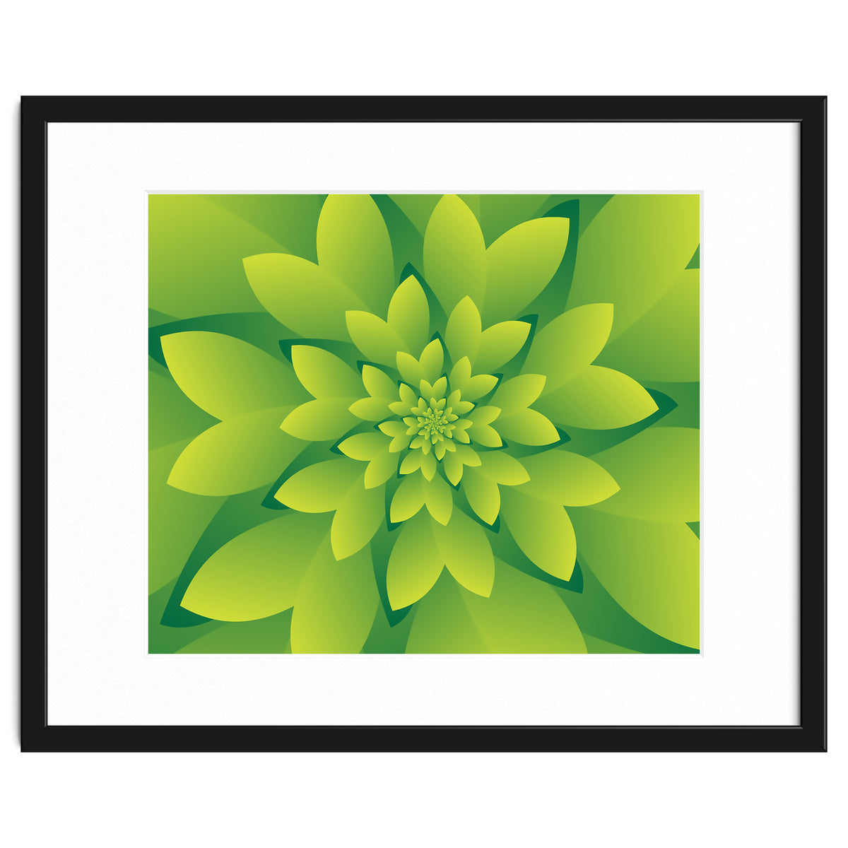 Abstract Green Floral Design 3D ART