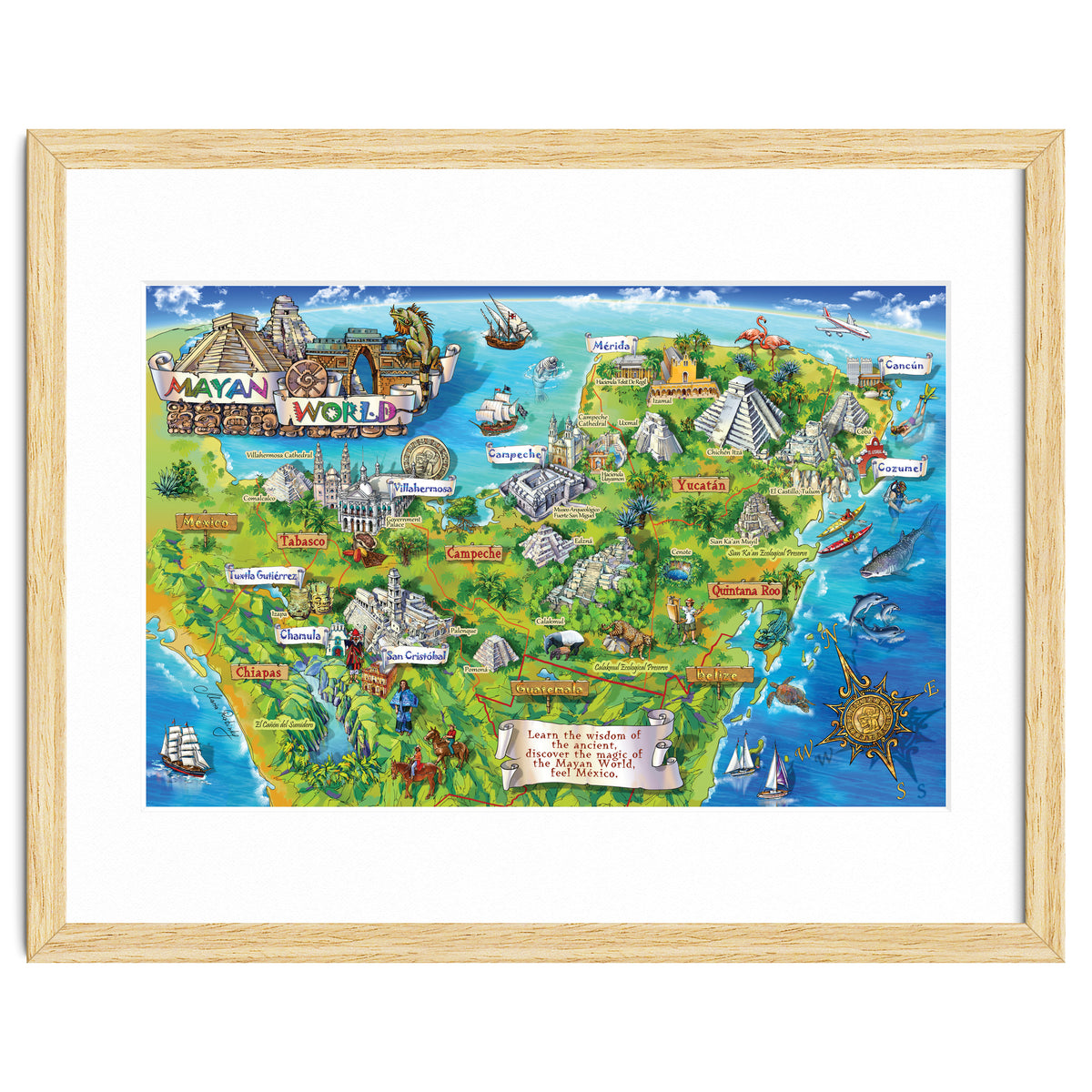 Yucatan Map Illustration