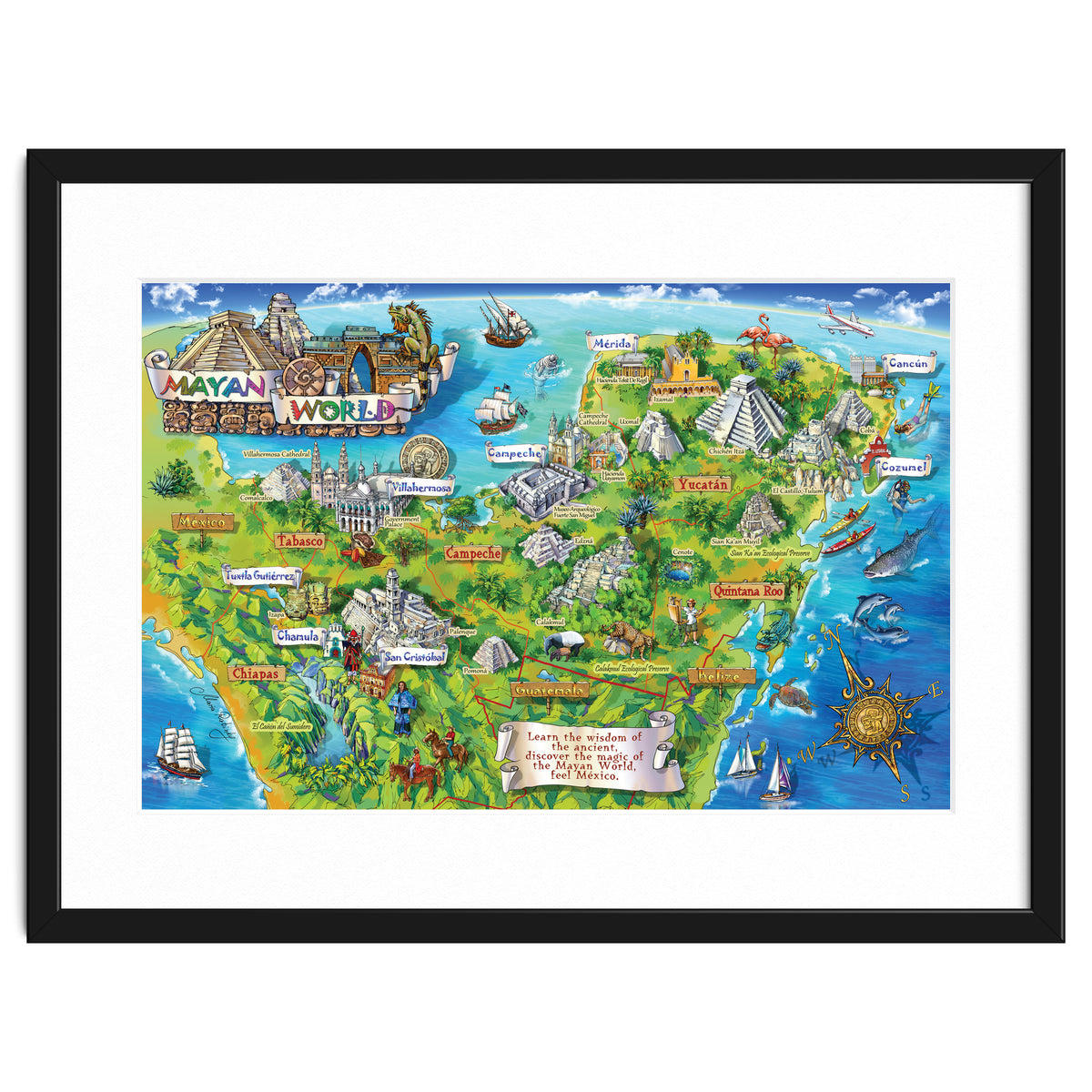 Yucatan Map Illustration