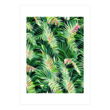 Palm & Peace Art Print, Tropical Botanical Jungle Canvas Print, Nature Painting Plants Forest Poster (Print Only) thumbnail