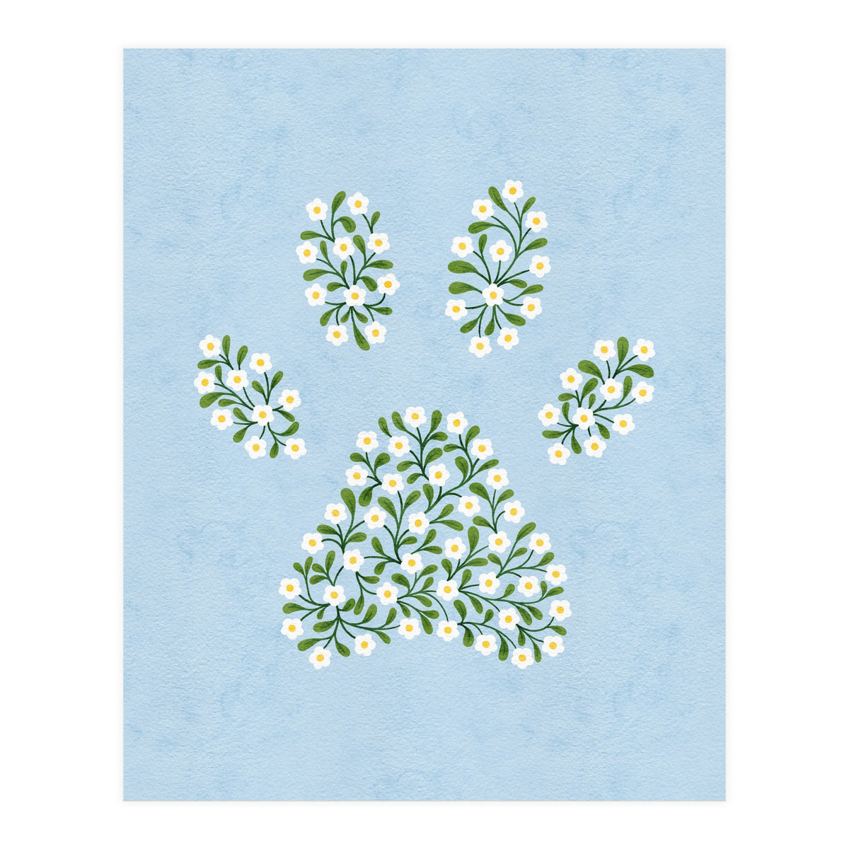 Floral Paw Print (Print Only)