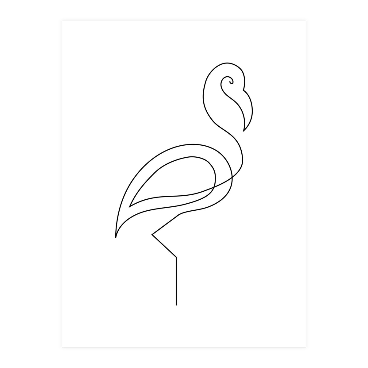 One Line Art Flamingo (Print Only)
