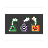 Kawaii Cute Halloween Potions - witches hat, skull, pumpkin, ghosts (Print Only) thumbnail