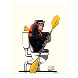 Chimp on the Toilet, Funny Bathroom Humour (Print Only) thumbnail