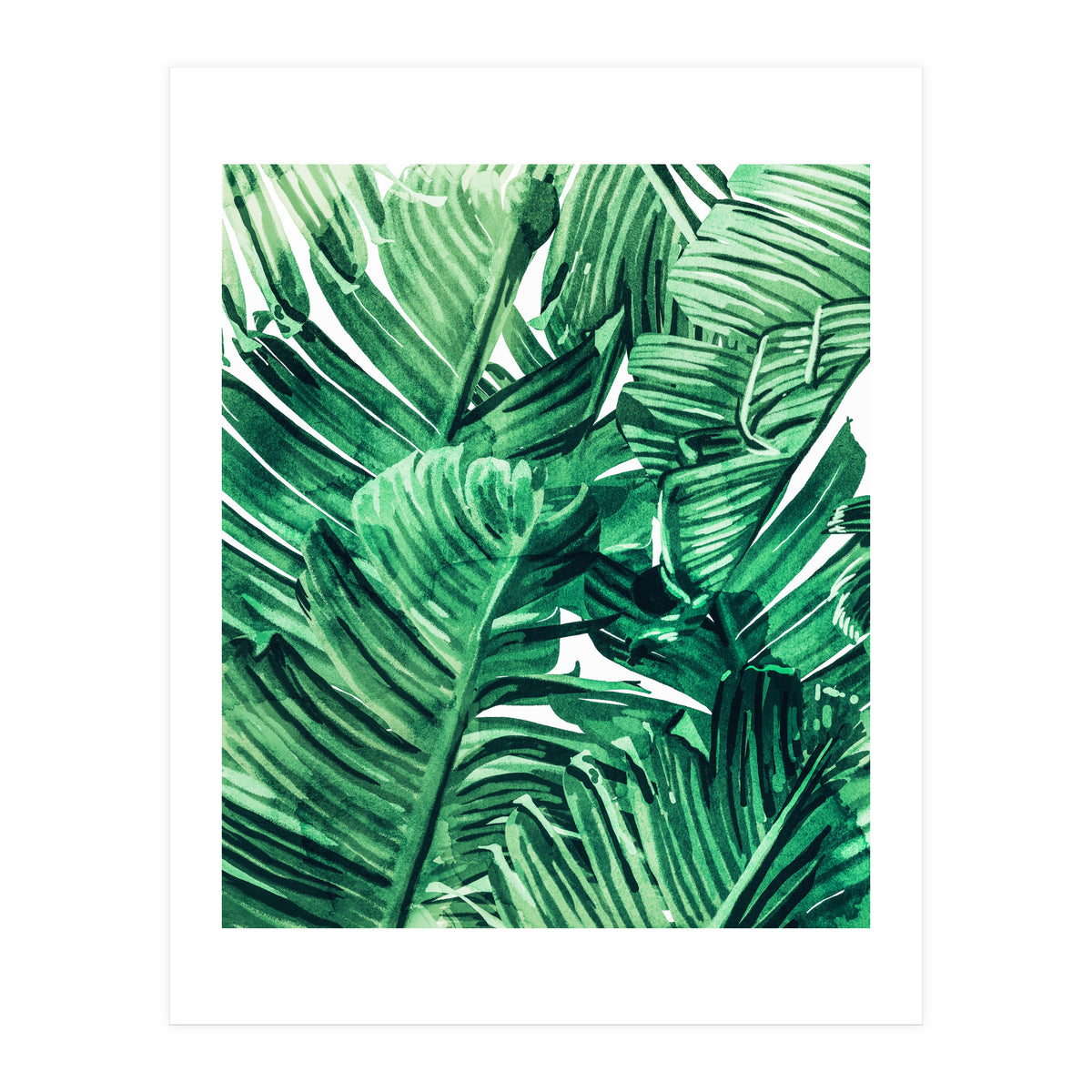 Tropical State of Mind | Watercolor Palm Banana Leaves Painting | Botanical Jungle Bohemian Plants (Print Only)