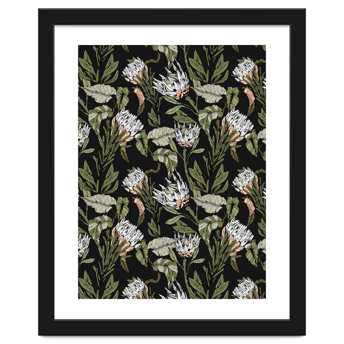 Dark pattern botanical boho