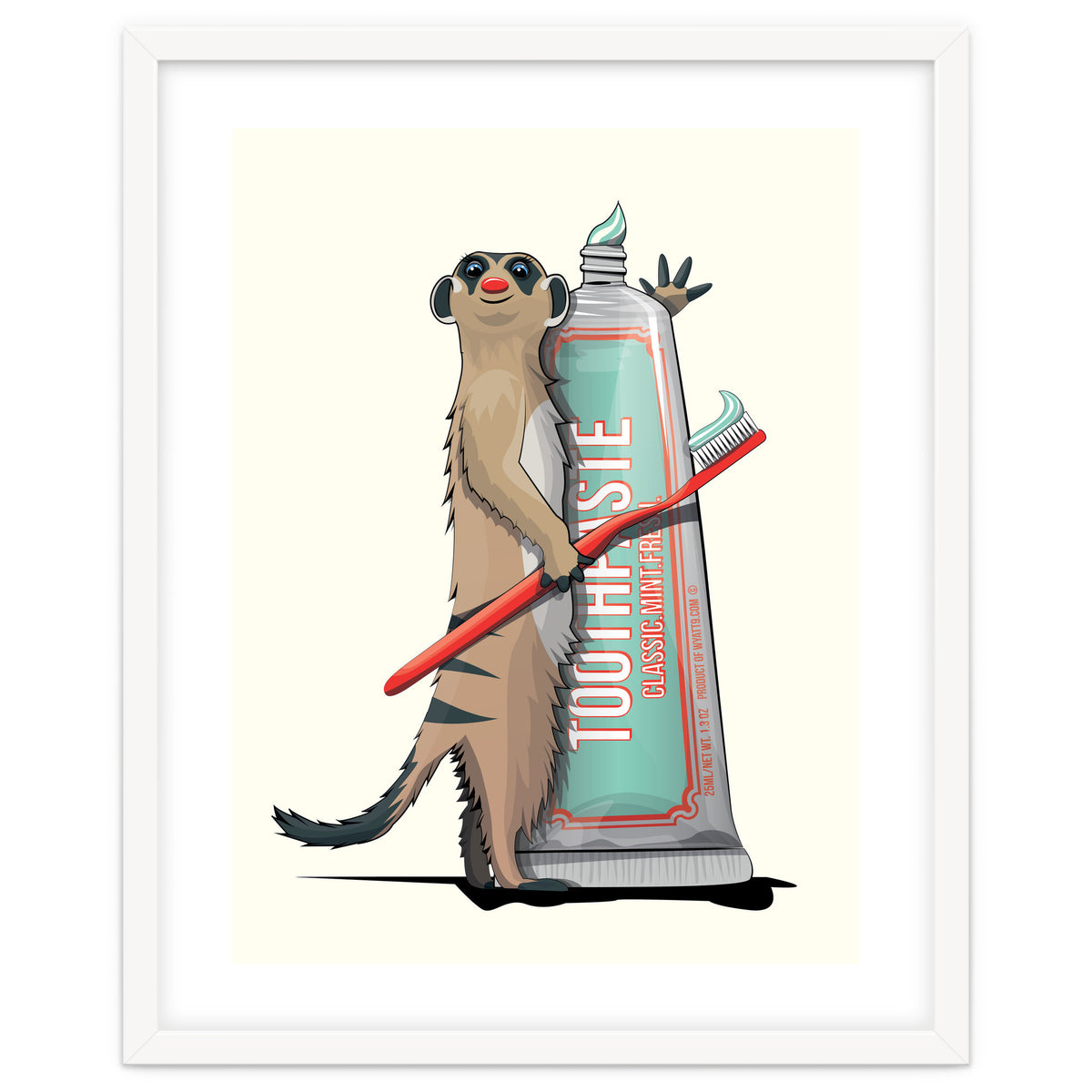 Meerkat Brushing Teeth, Funny Bathroom Humour