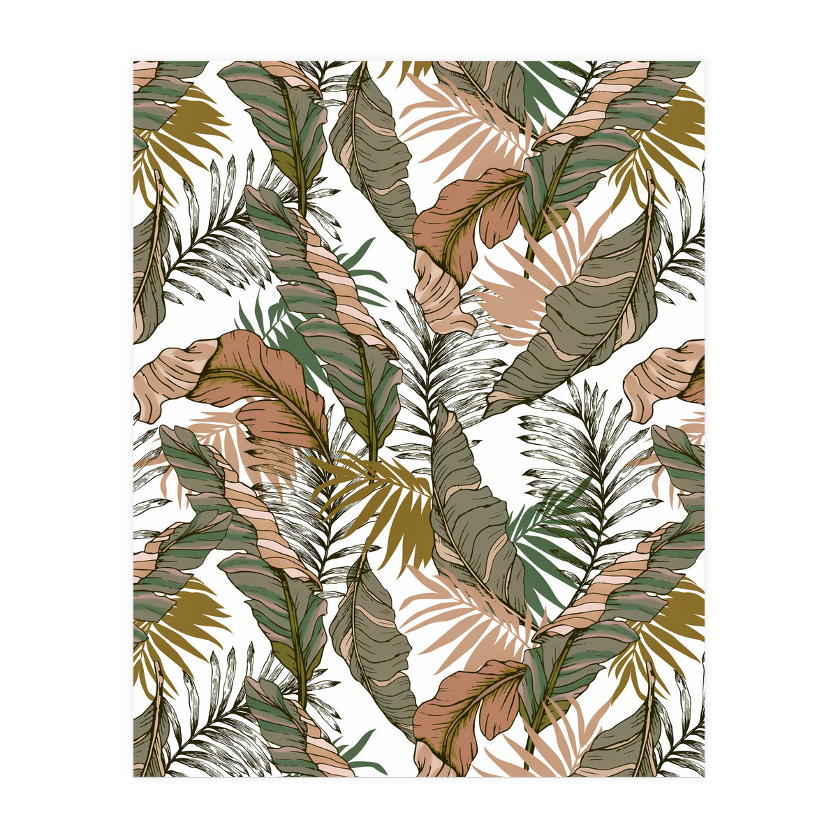 Drawing of wild tropical jungle I (Print Only)