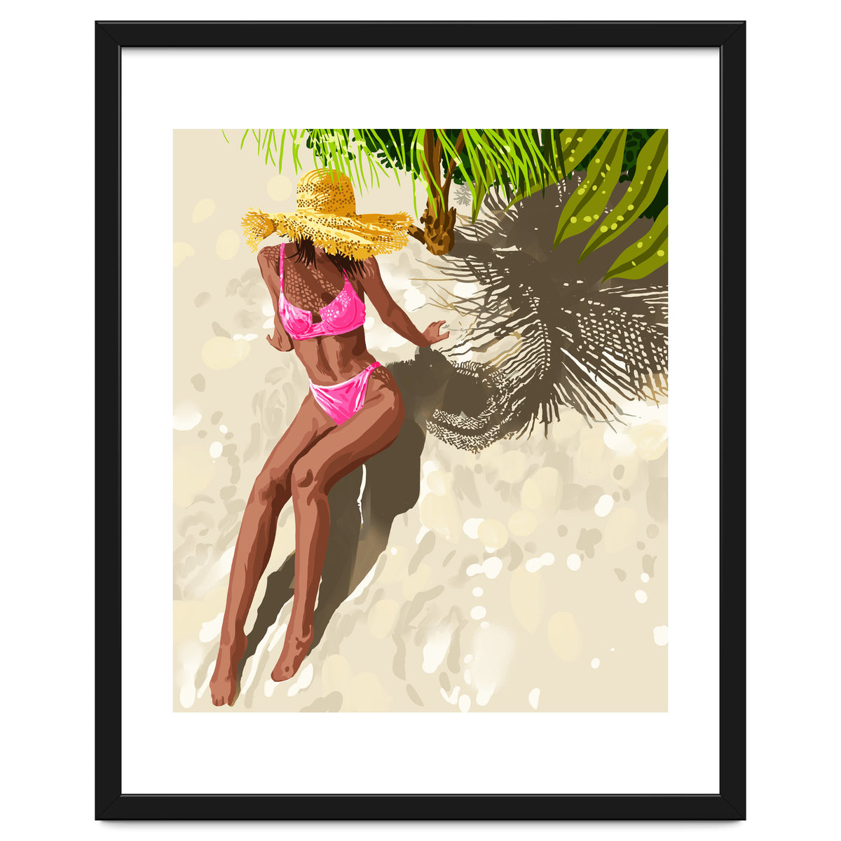 Sky above, sand below, peace within poster, Woman of color fashion black woman on the bikini beach