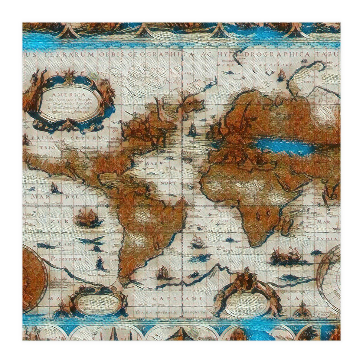 Vintage Mapa Mundi revisited (Print Only)