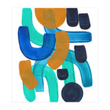 Fun Colorful Blue Turquoise Shape Yellow Accent (Print Only) thumbnail