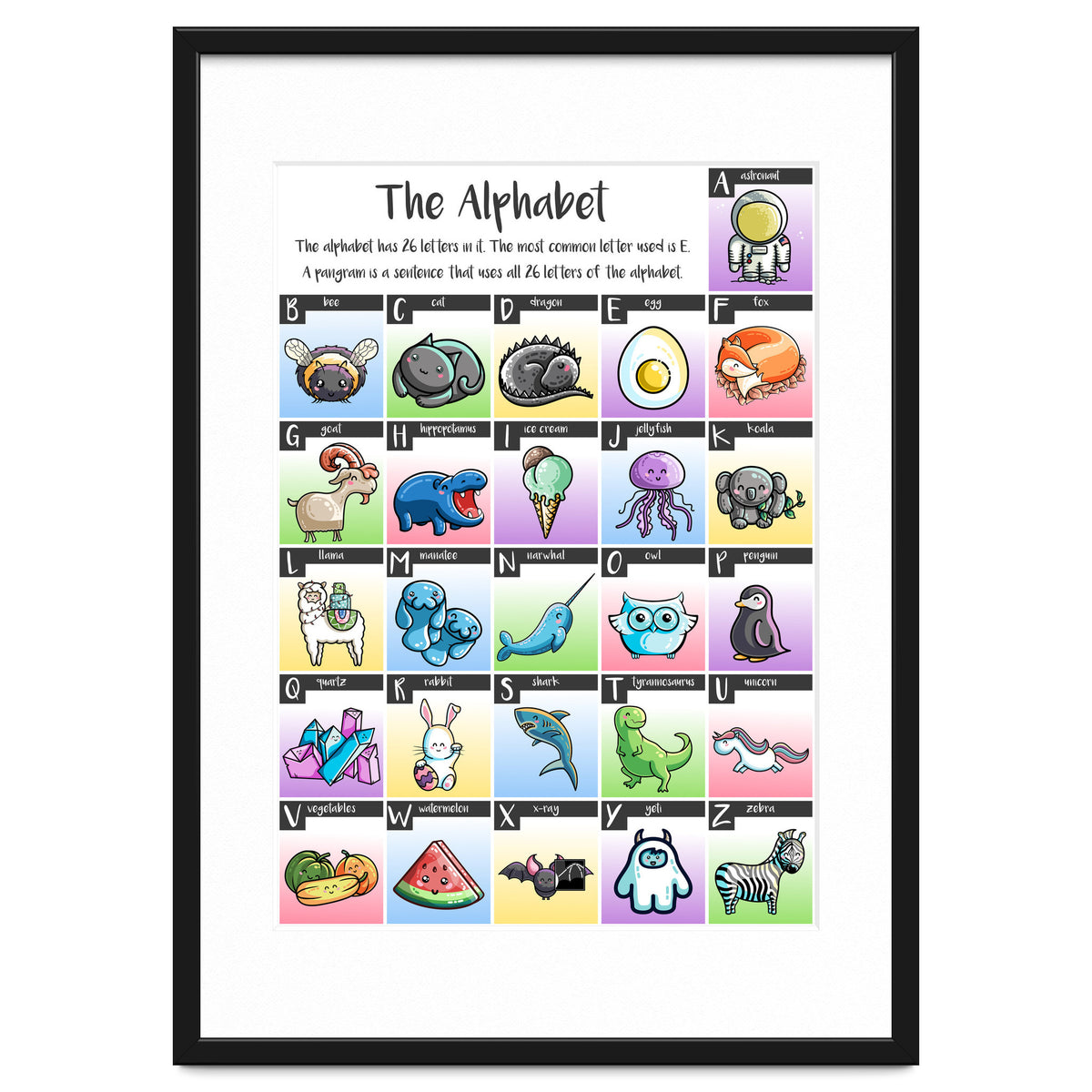 The Alphabet in Kawaii Cute Style