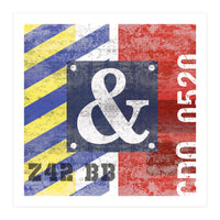 Blue Ampersand Industrial Abstract (Print Only)